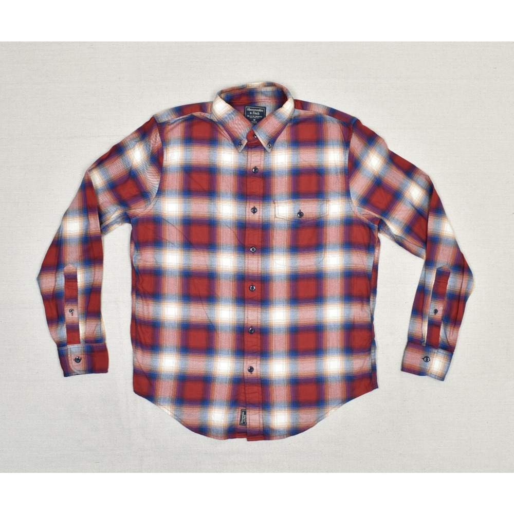 Abercrombie & Fitch Red White Blue Plaid Button-Down Shirt